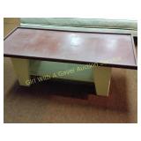 Retro Coffee Table, White w/Red Top