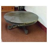 Vintage Wood Claw Food Round Coffee Table