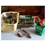 Antique Hand Drill, Nails, Screws, Tool box  Etc