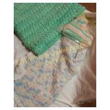 Crocheted Baby Blankets & Hat (don