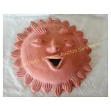 Large Terra Cotta Sun Face Wall Plaque