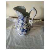 Oriental Porcelain Blue Vine Pitcher