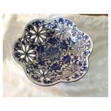 Oriental Blue Porcelain Flower Bowl