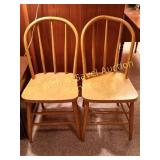 2 VINTAGE SPINDLE ROUND BACK CHAIRS