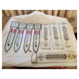 8 VINTAGE METAL ADVERTISING THERMOMETER