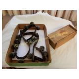 ANTIQUE SLEIGH BELLS & VINTAGE SLIDE BOX