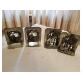 VINTAGE PEWTER FROG BOOK ENDS-HEAVY & LION
