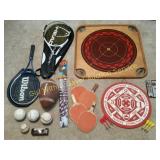 VARIETY OF SPORTS ITEMS-FOOTBALL, DARTS, ETC