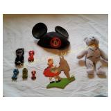 VINTAGE MICKEY EARS, HOT WHEELS, MIDGE CARS ETC