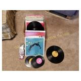 VARIETY OF VINTAGE 33 & 45 RECORDS, TAPES