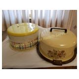2 VINTAGE CAKE COVER SERVERS