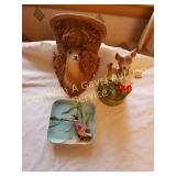 VINTAGE 3-D BUCK CHALKWARE SHELF, 3-D DUCK,