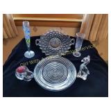 VINTAGE JEANETTE CUBIST PLATE, DEPRESSION PLATE