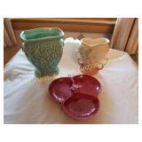 McCOY & HULL POTTERY VASES, JAPAN TRINKET TRAY