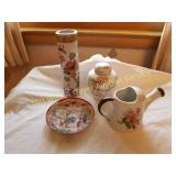 ORIENTAL JAPAN VASE, PLATE, PITCHER