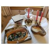 WALL HANGING, FALL VASE, CANDLESTICKS, OWL CANDLE