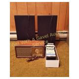 VINTAGE RADIO, 8 TRACK TAPES, SPEAKERS