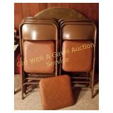 SET OF 9 CUSHIONED FOLDING CHAIRS & TABLE