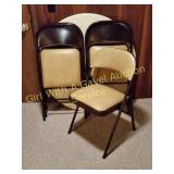 SET OF 4 CUSHIONED FOLDING CHAIRS & TABLE