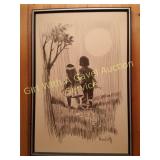 MICHAEL WOLFF SIGNED FRAMED PENCIL ART