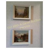 TWO VINTAGE SMALL SCENIC LITO