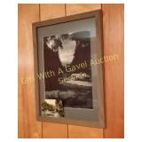 FRAMED WISCONSIN RIVER PHOTO & 1913 WIS RIVER CARD