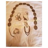 LADIES MADE IN SPAIN BELT, & SILVER COLOR CHAINS