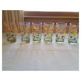 VINTAGE FLOWER DRINKING GLASSES