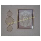 TATTING WALL HANGING & CROCHET FRAMED