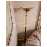 BRASS TORCHIERE FLOOR LAMP