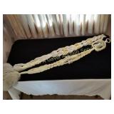 MACRAME HANGING POT HOLDERS, 1 WITH MUSHROOM