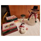 LIGHT UP SNOW MAN, XMAS CARDS, TY SNOWMAN