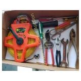 VARIETY OF HAND TOOLS, TAPE LINES