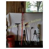 TREE POLE SAW, LOPPERS, BULB PLANTER, ETC