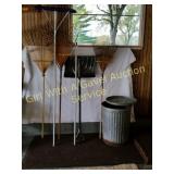 ROOF RAKE, SNOW SHOVEL, RAKES, TRASH CAN