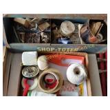 VARIETY OF MISC PARTS, SHOP TOTER, STRING TAPE