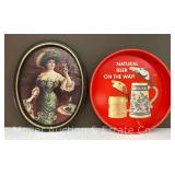 Schultz and Dooley Advertising Beer Tray with Other Pepsi Tray, 11.5"-13"w