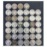 (40) Mercury Dimes