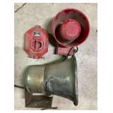 Group of Horns and Fire Alarm Box