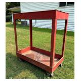 Metal Shop Cart on Casters, 30"x16"x34"h