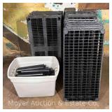 Group of Plastic Storage Shelves