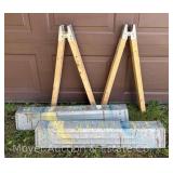 Pair of Metal Sawhorses with Pair of Sawhorse Legs