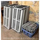 Group of Plastic Storage Shelves