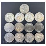(13) Eisenhower Dollars, (4) 1971, (8)1972 and 1976