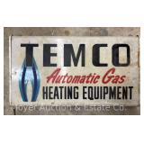 Temco Automatic Gas Heating Equipment Illuminated Advertising Sign, 14"x25"