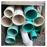 Group of PVC Pipes, 4.5"-4"w, Approx. 22"-112" Long