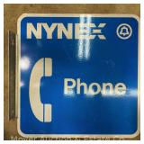 Vintage NYNEX Payphone Flange Sign, Double Sided, 18"x18"