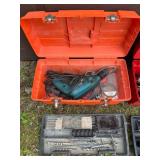 Milwaukee and Makita Hammer Drills with Plastic Toolbox, Drill Bits and Accessories