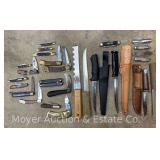 Group of Hunting, Fishing and Pocket Knives