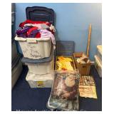 Group of Sewing Supplies, Fabric, Thread, Etc.